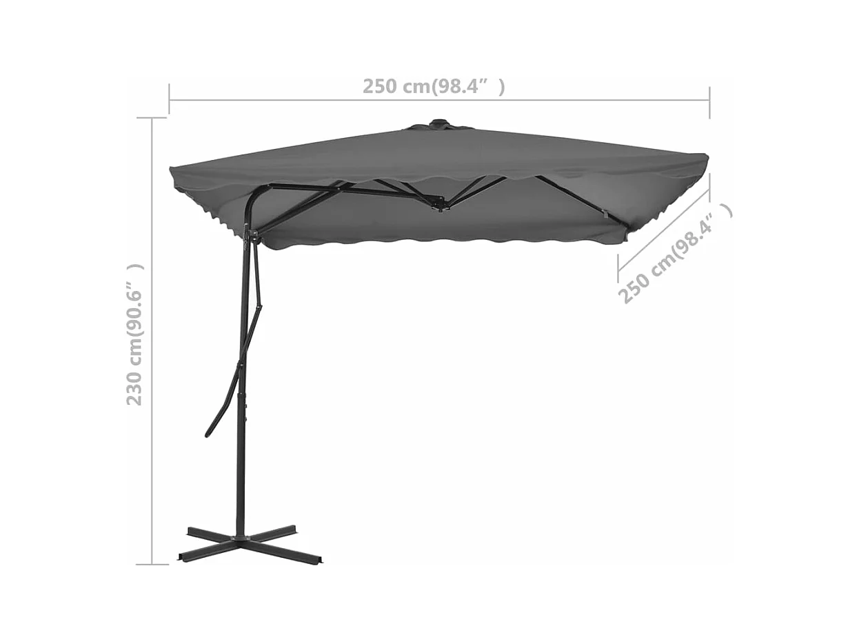 Parasol d'extérieur avec mât 250 x 250 x 230 cm 02_0008187