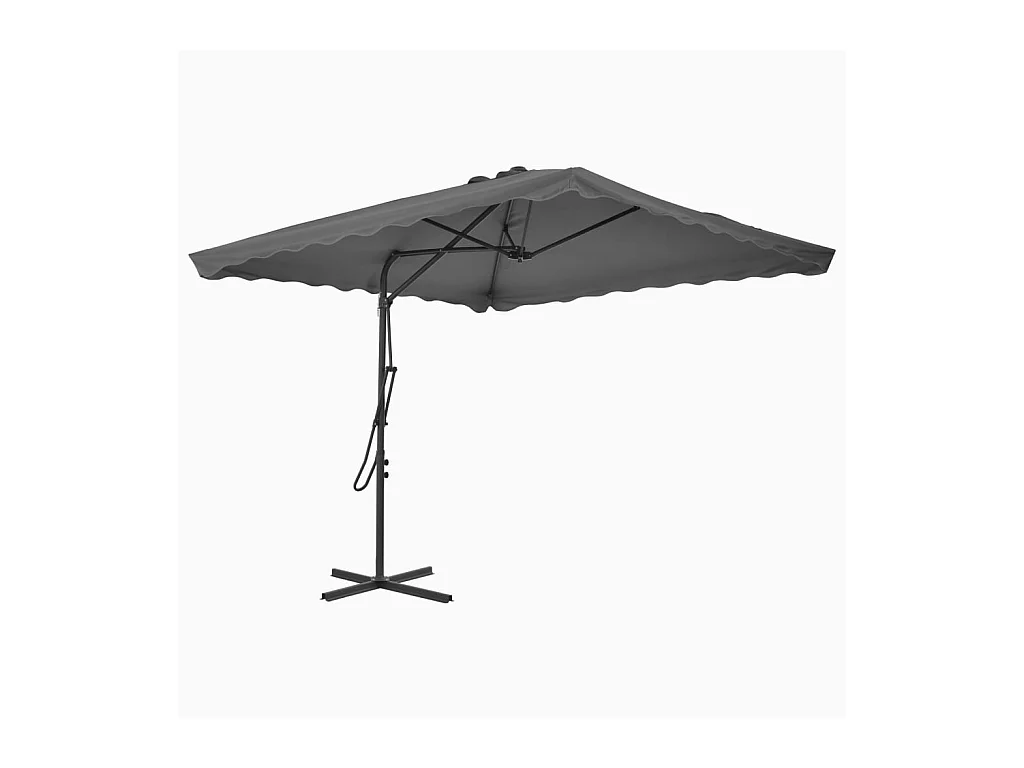 Guarda-sol exterior com poste de aço 250 x 250 cm antracite 02_0008187