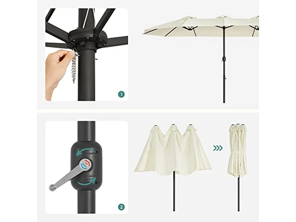 Parasol double 460 x beige 460 x 270 x 245 cm 12_0001751