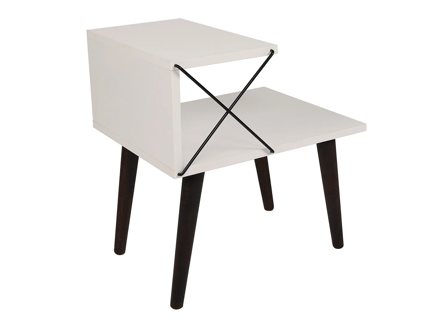 Table d'appoint, 100% aggloméré plaqué mélamine, Couleur Blanc 50x55x40