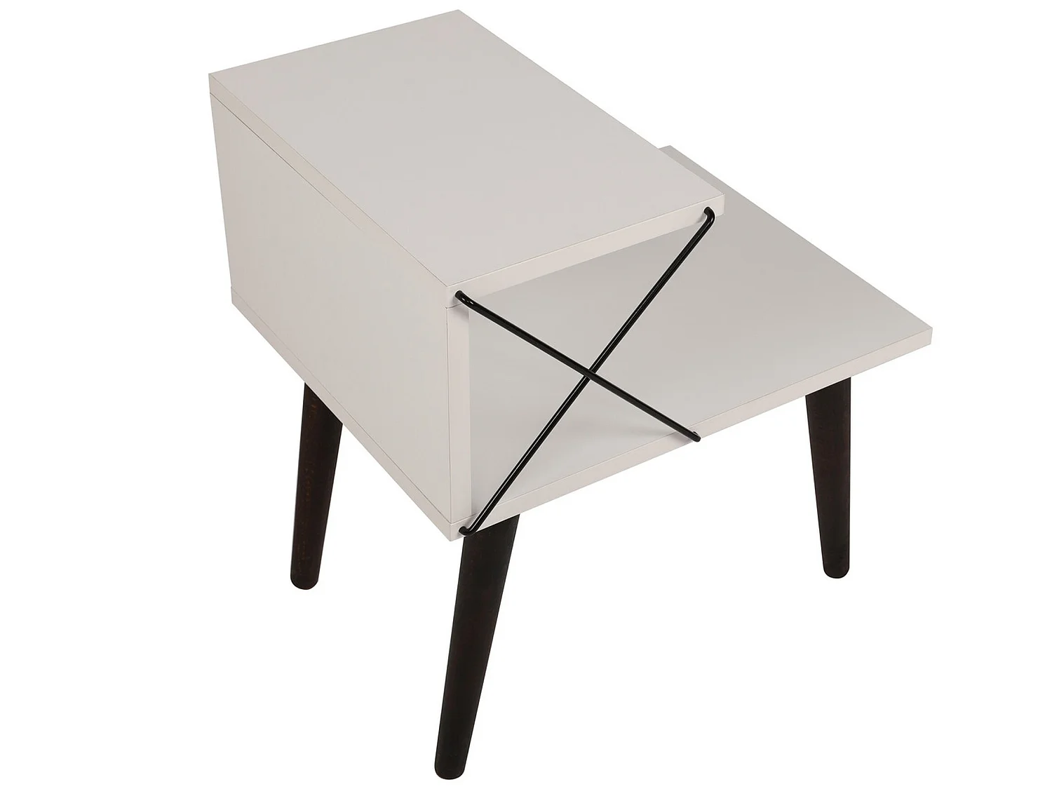Table d'appoint, 100% aggloméré plaqué mélamine, Couleur Blanc 50x55x40