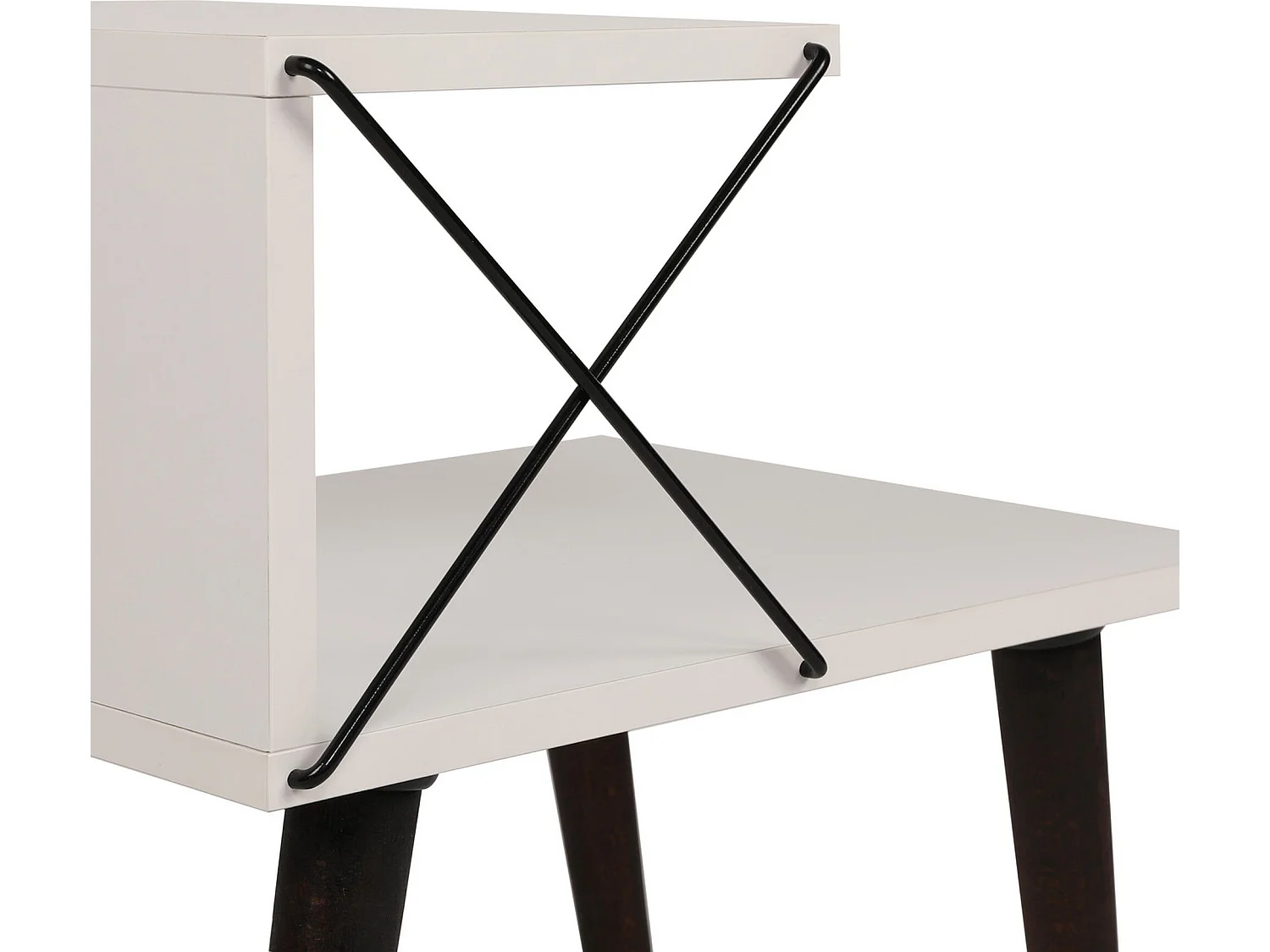 Table d'appoint, 100% aggloméré plaqué mélamine, Couleur Blanc 50x55x40