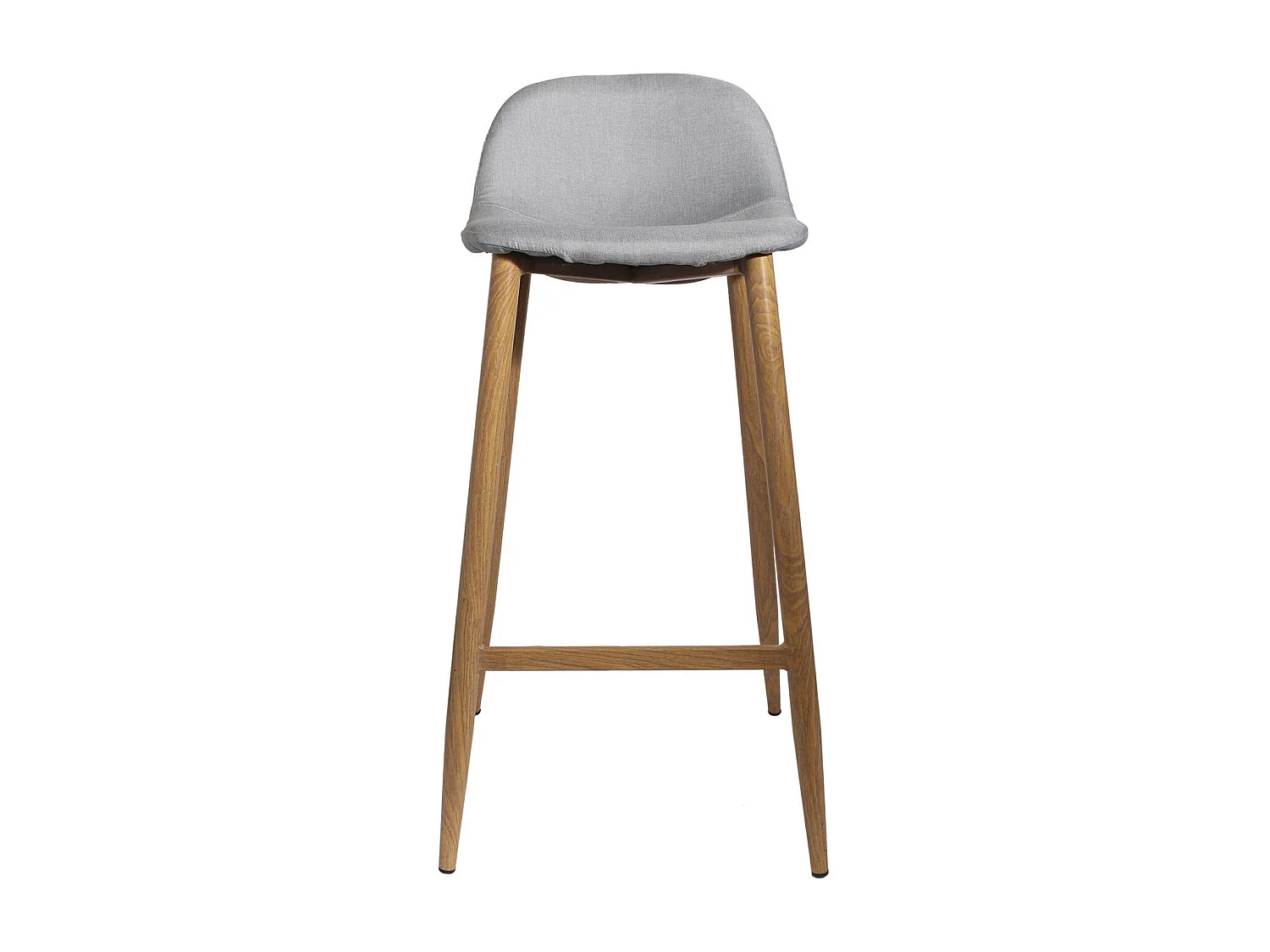 Tabouret De Bar Tissu Gris Pieds Metal - Lot De 4 Gris