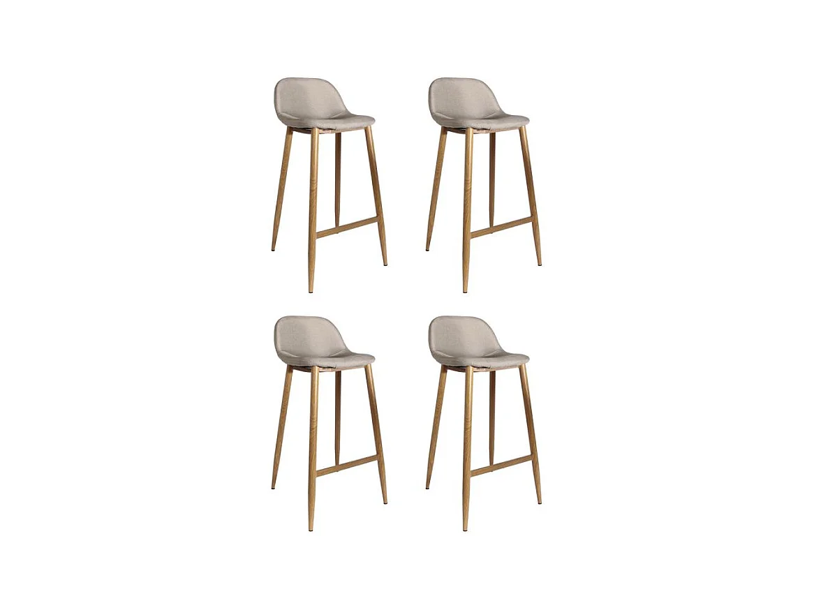Lot de 4 Tabourets de Bar Design "Alot" 92cm Beige