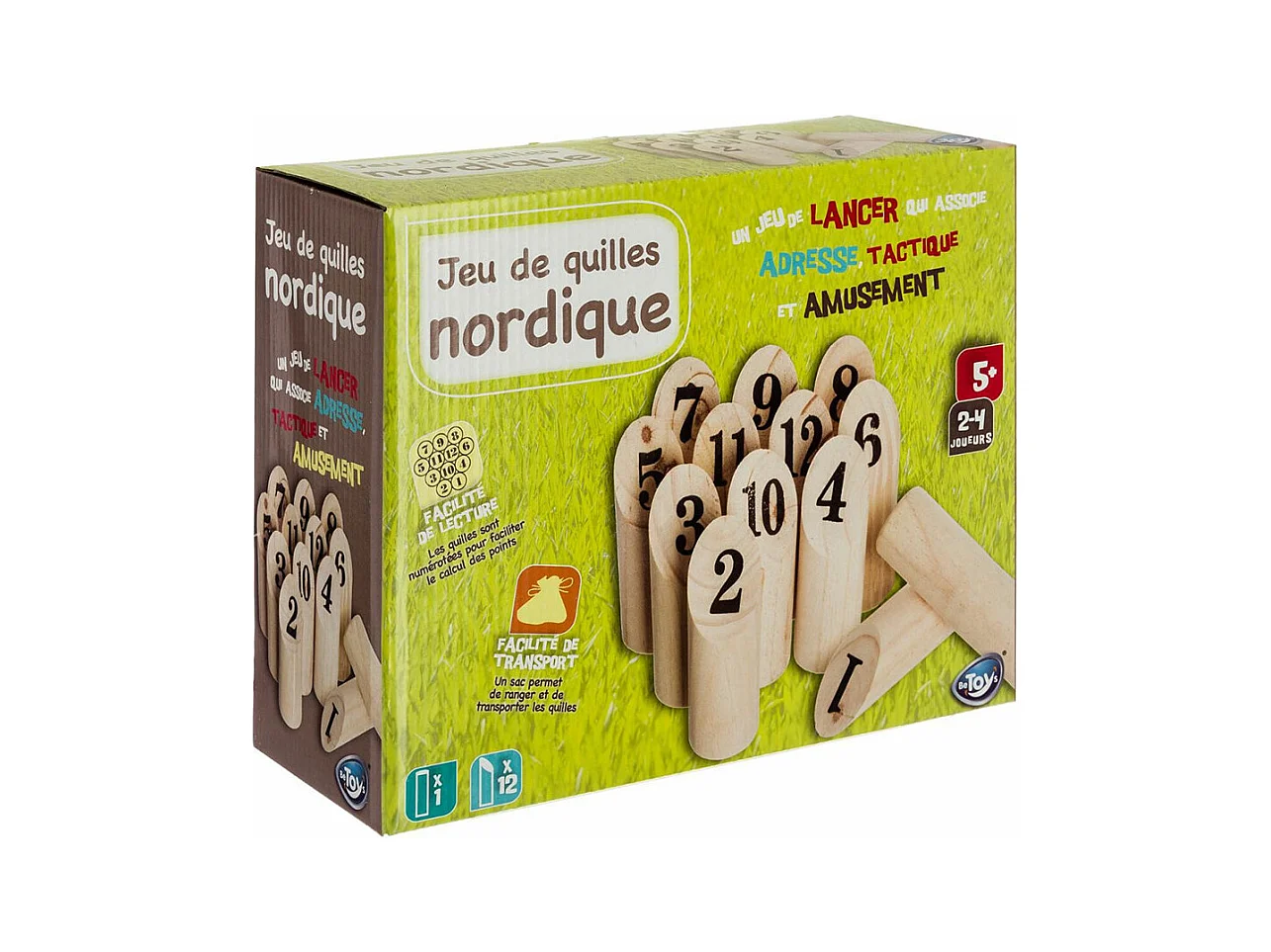 Jeu de Quilles en Bois "Nordique" 21cm Naturel