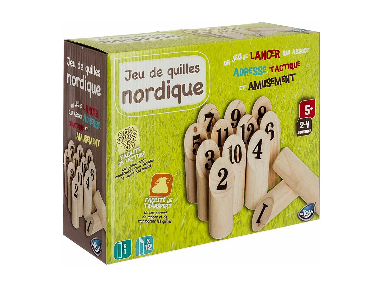 Jeu de Quilles en Bois "Nordique" 21cm Naturel