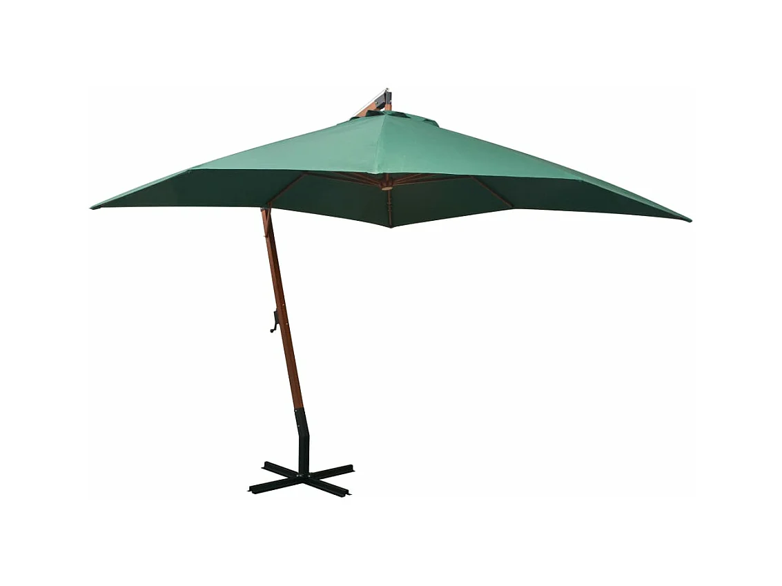 Sombrilla 300 x 300 cm poste madera verde 02_0008030