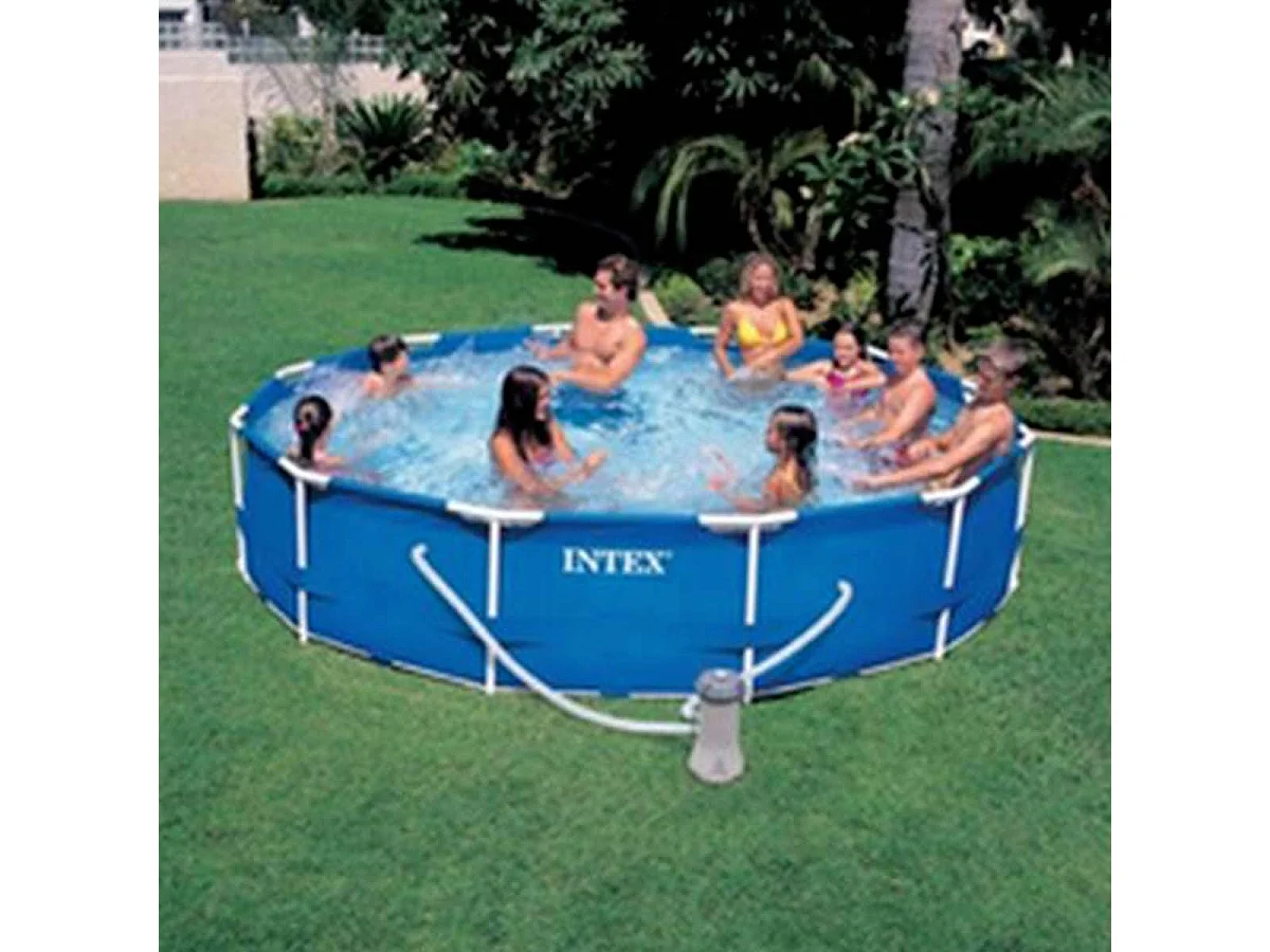 Piscina elevada redonda Intex 366x76 cm con bomba y cartucho