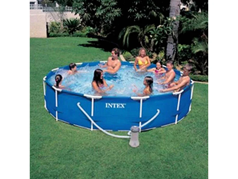 Piscina elevada redonda Intex 366x76 cm con bomba y cartucho