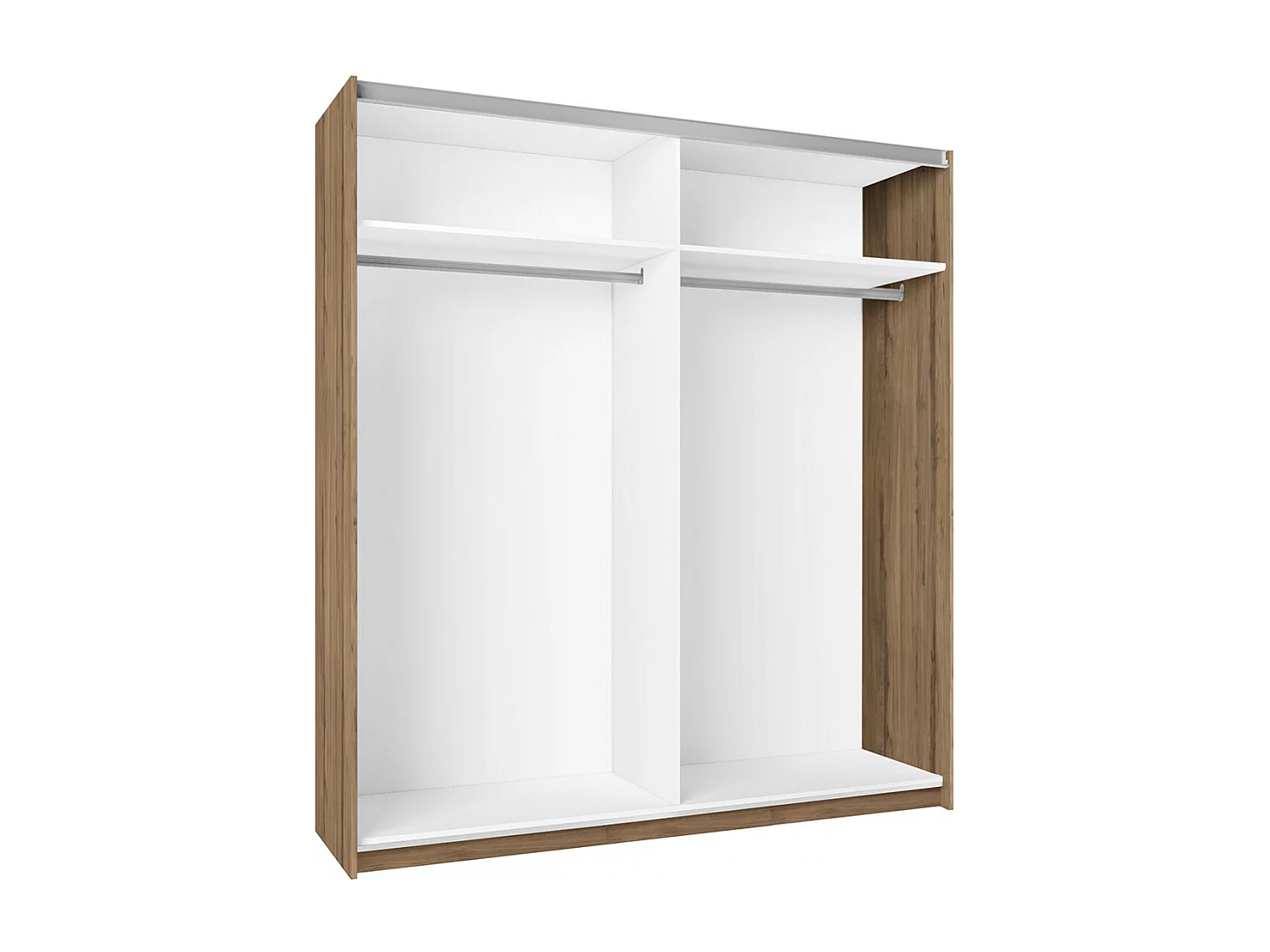 CAMINA - Armoire Penderie 2 Portes Coulissantes Effet Noyer et Gris Anthracite