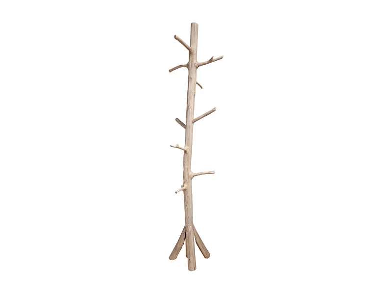Porte-manteau branche d'arbre en bois de teck brut 200 cm - MIRA