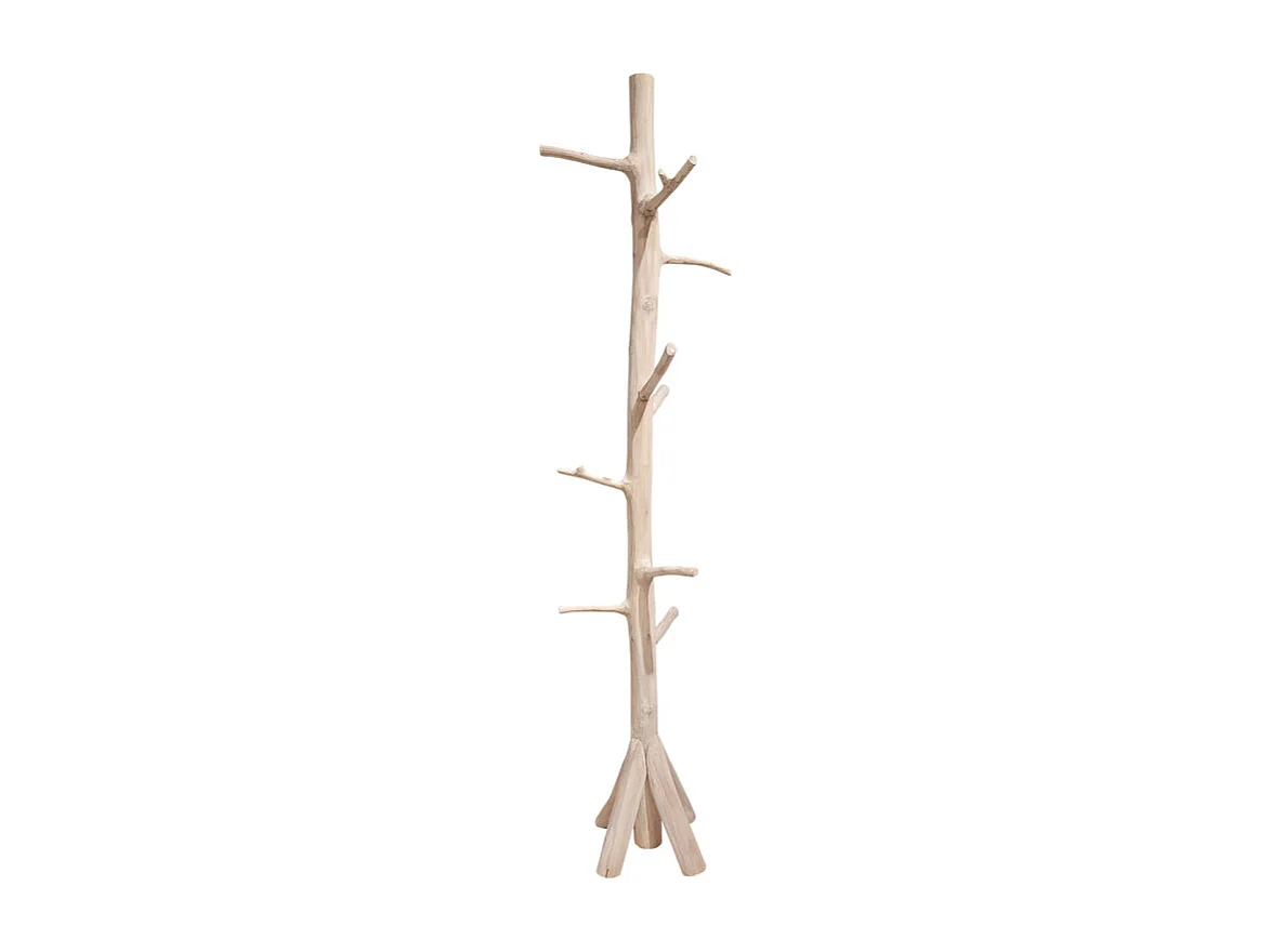 Porte-manteau branche d'arbre en bois de teck brut 200 cm - MIRA