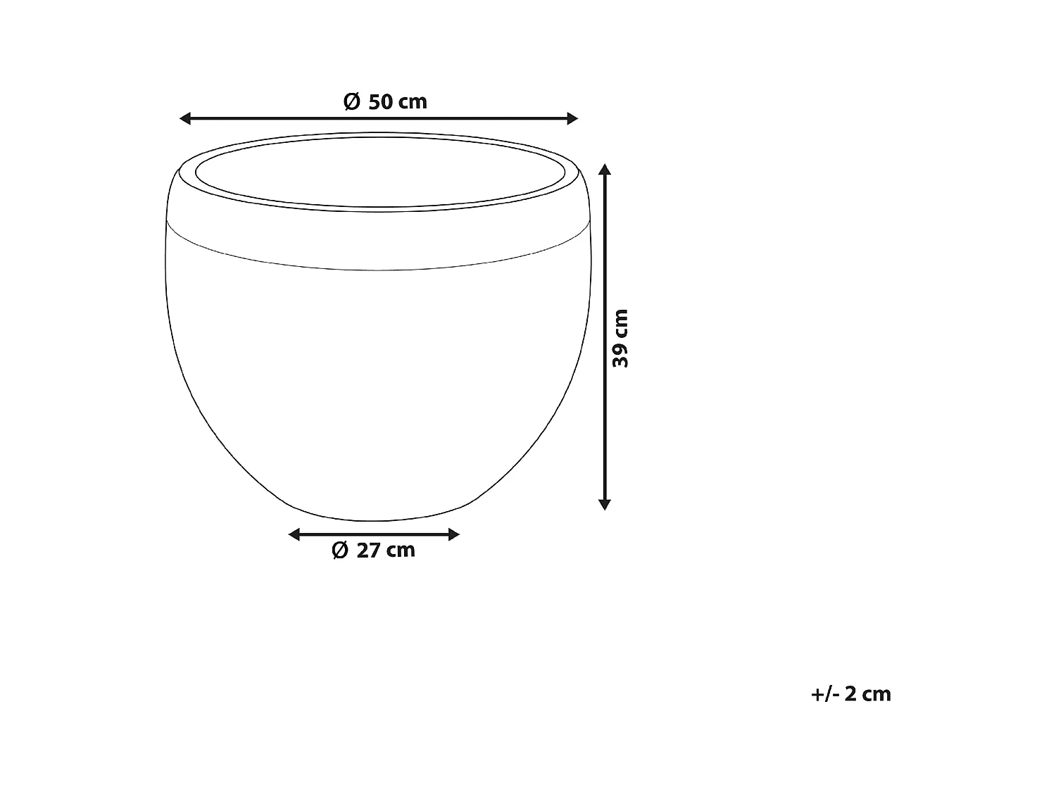 Cache-pot ZAKROS 50 cm Noir