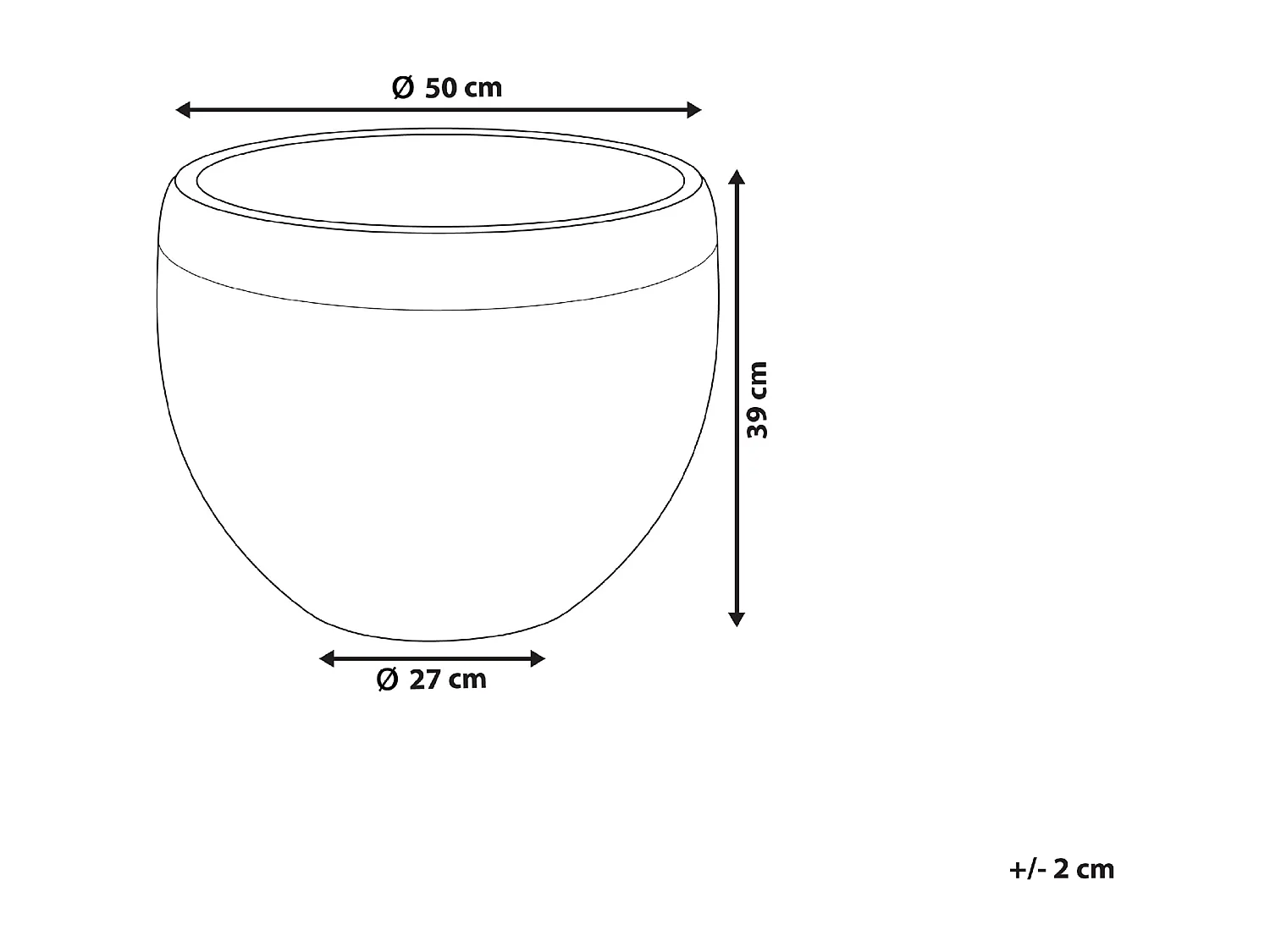 Bloempot ZAKROS Keramiek 50 cm Zwart