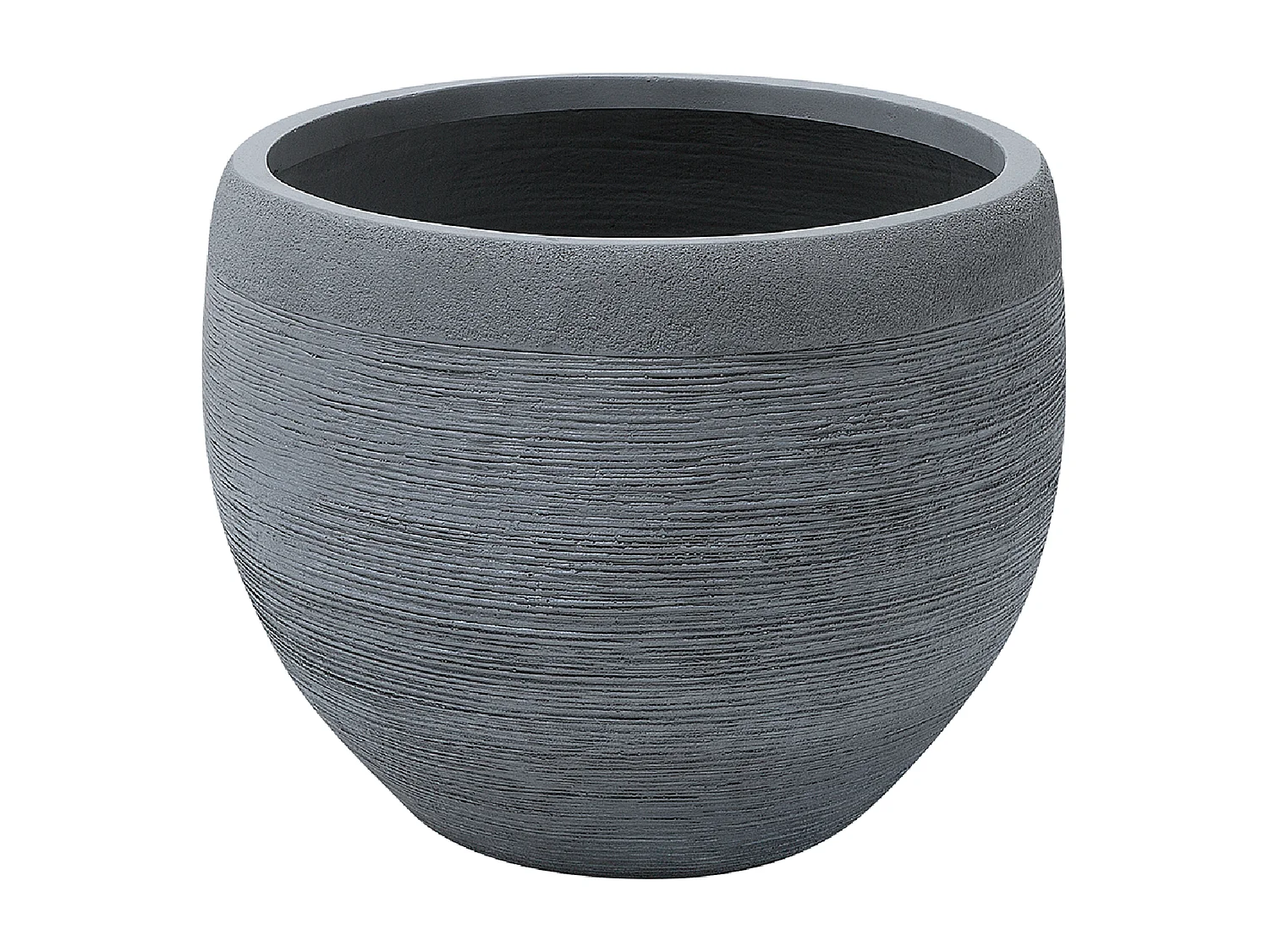 Blumentopf Glasfaser Beton-Optik grau rund 50 x 50 x 39 cm Modern Zakros