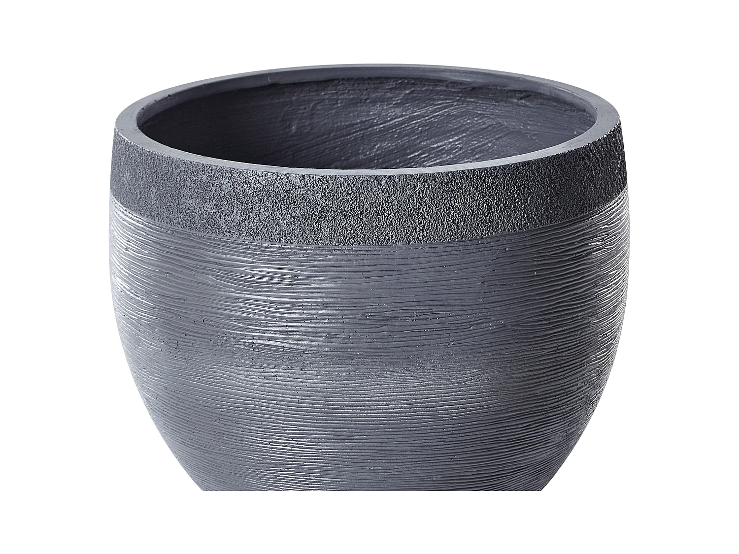 Blumentopf Glasfaser Beton-Optik grau rund 50 x 50 x 39 cm Modern Zakros