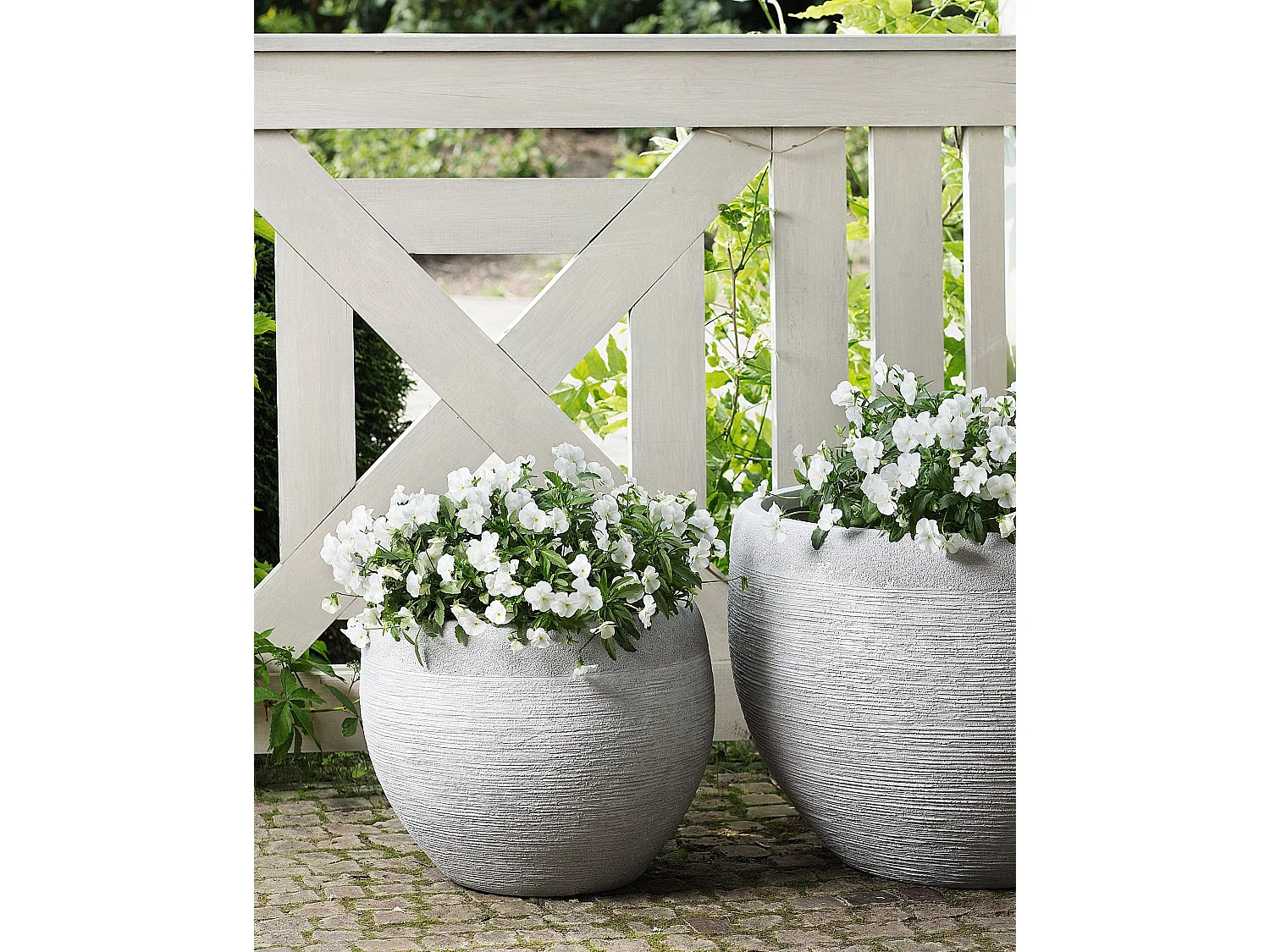 Vaso per piante ZAKROS Ceramica 38 cm Bianco