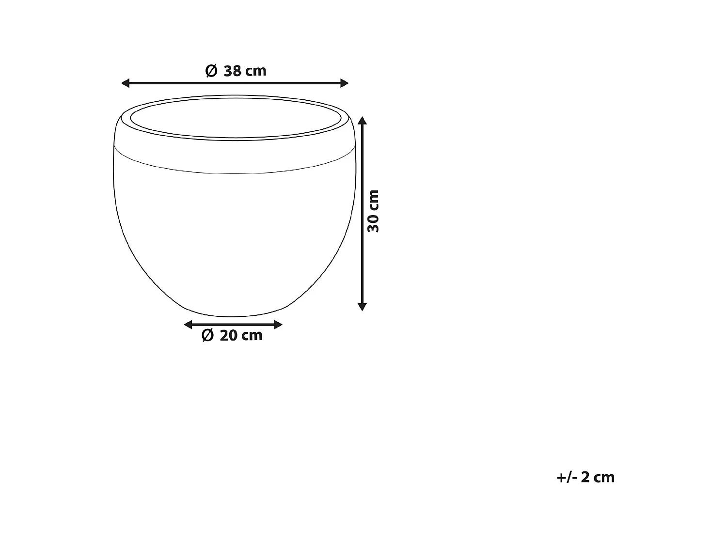 Cache-pot ZAKROS 38 cm Gris