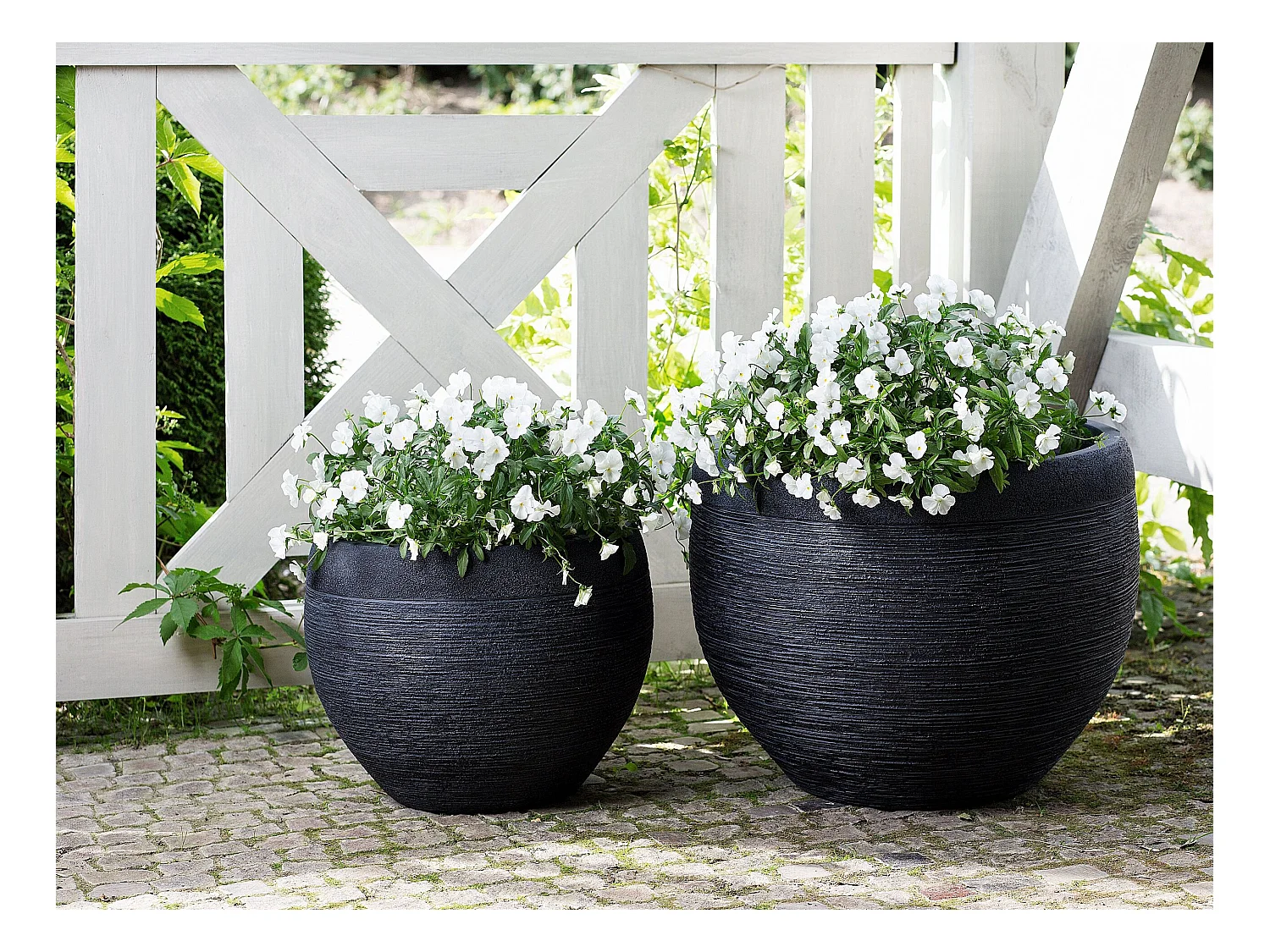 Cache-pot ZAKROS Céramique 38 cm Noir