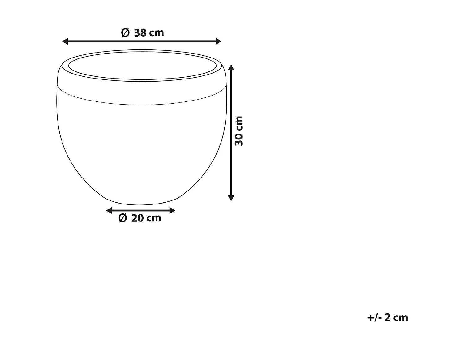 Cache-pot ZAKROS Céramique 38 cm Noir