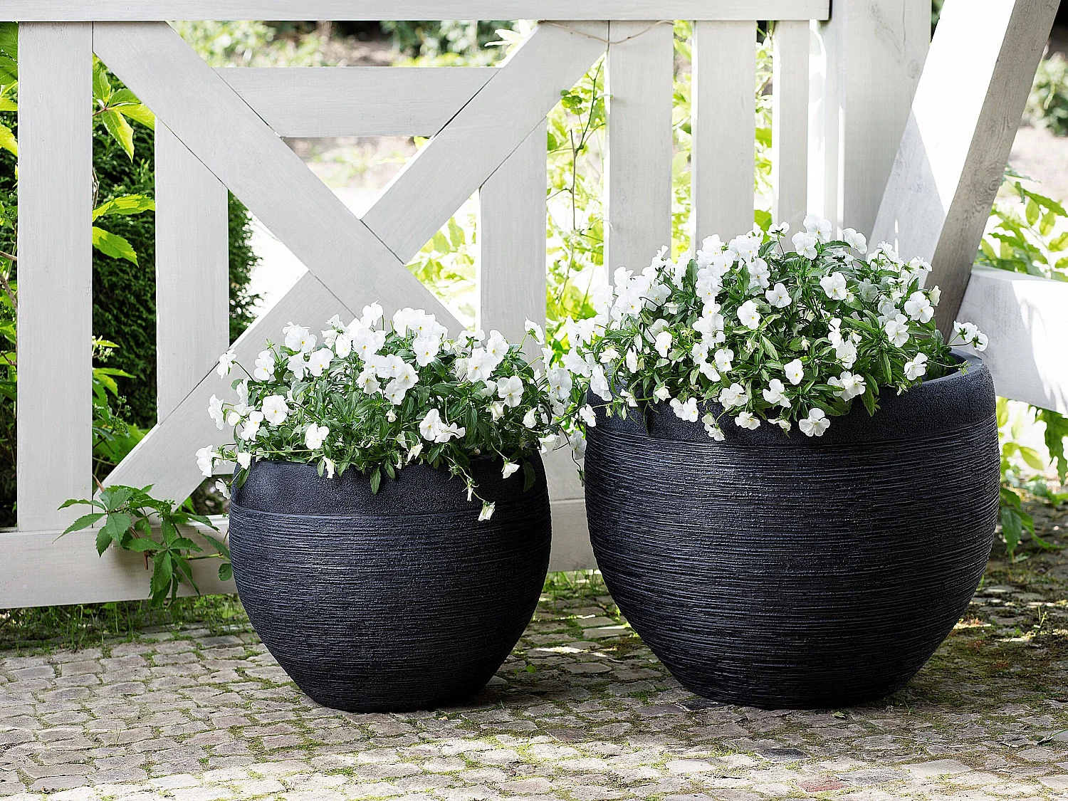 Bloempot ZAKROS Keramiek 38 cm Zwart
