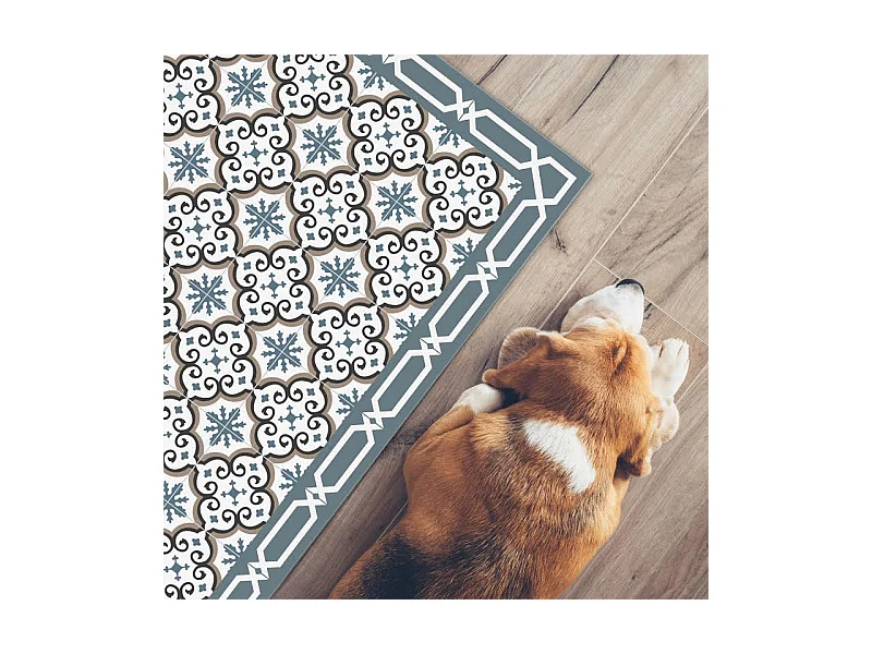 Tapis antidérapant - Yazir - vinyle - int./ext. - Multicolore - 120x200cm