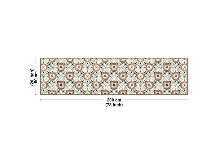 Tapis antidérapant - Marsiho - vinyle - int./ext. - Multicolore - 50x200cm