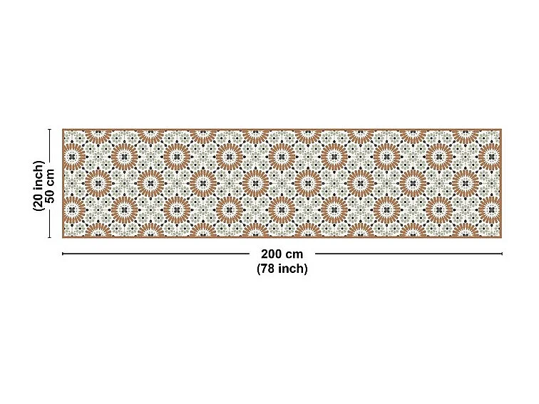 Tapis antidérapant - Marsiho - vinyle - int./ext. - Multicolore - 50x200cm