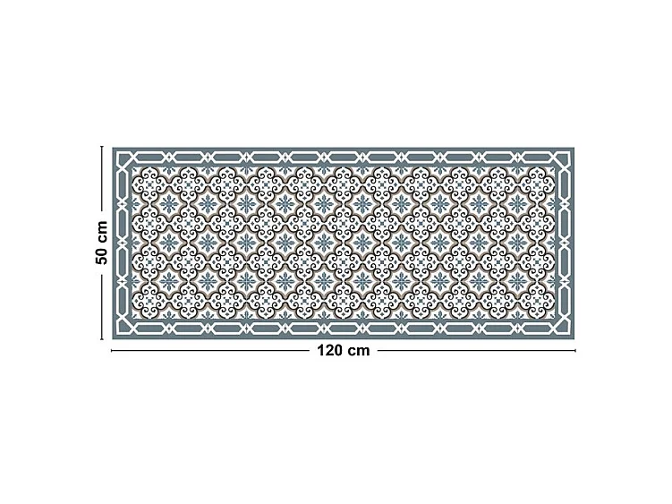 Tapis antidérapant - Yazir - vinyle - int./ext. - Multicolore - 50x120cm