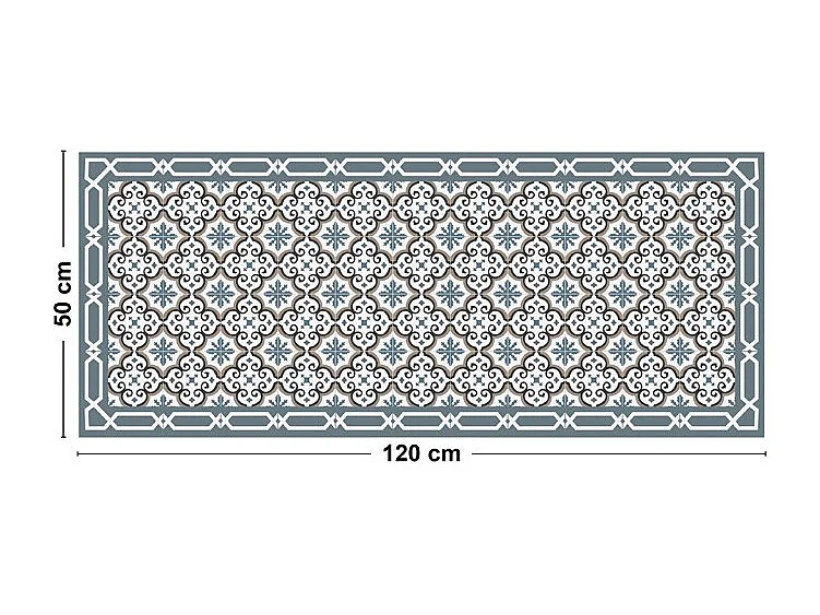Tapis antidérapant - Yazir - vinyle - int./ext. - Multicolore - 50x120cm