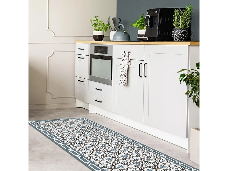 Tapis antidérapant - Yazir - vinyle - int./ext. - Multicolore - 50x120cm