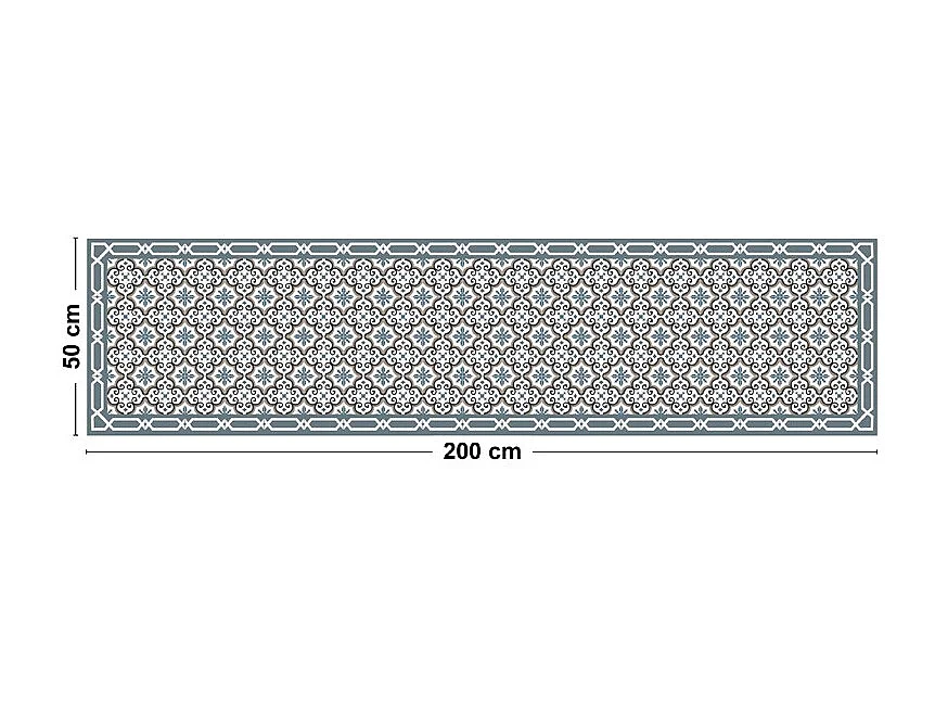 Tapis antidérapant - Yazir - vinyle - int./ext. - Multicolore - 50x200cm