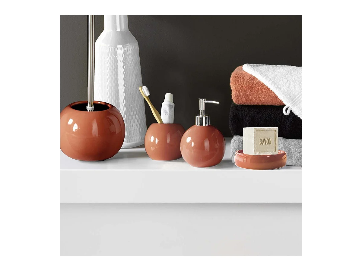 Gobelet de Salle de Bain "Bullea" 9cm Terracotta