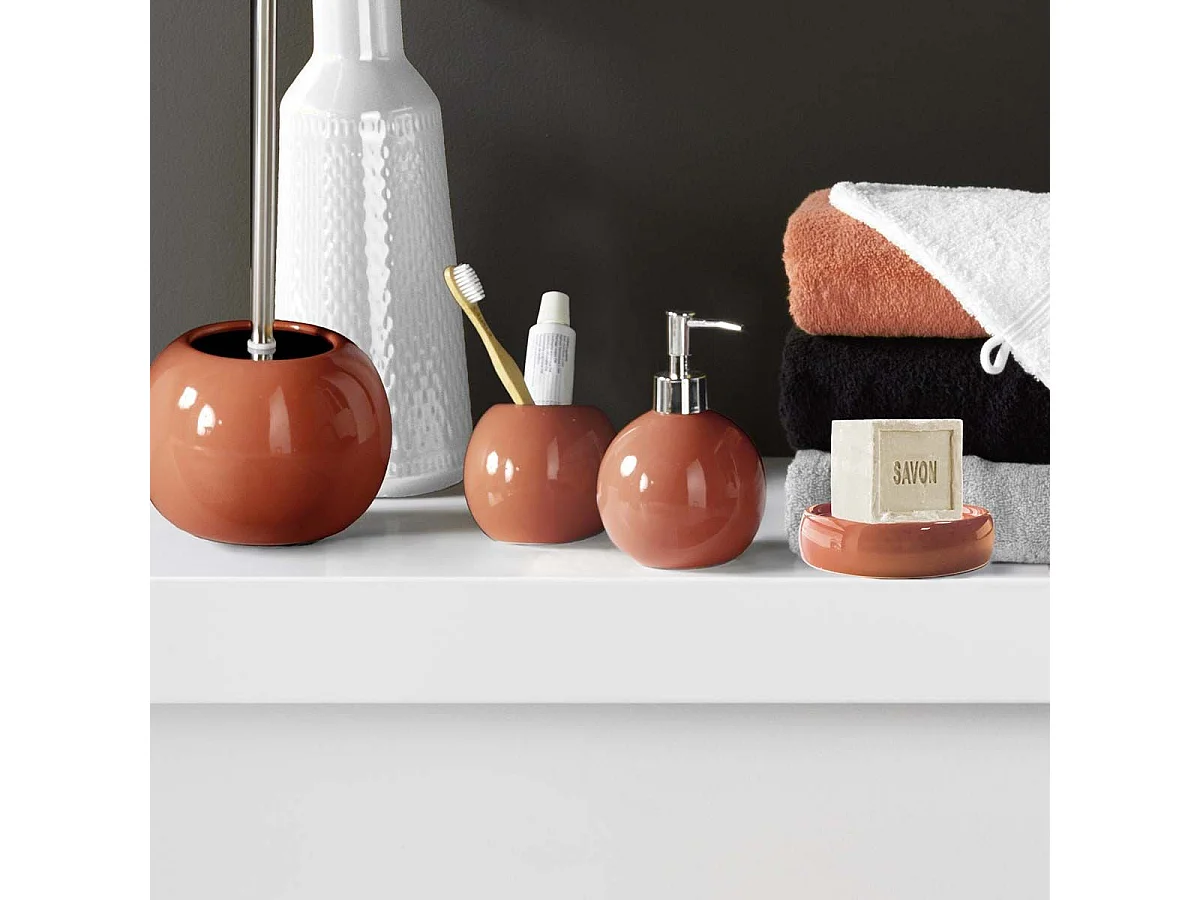 Gobelet de Salle de Bain "Bullea" 9cm Terracotta