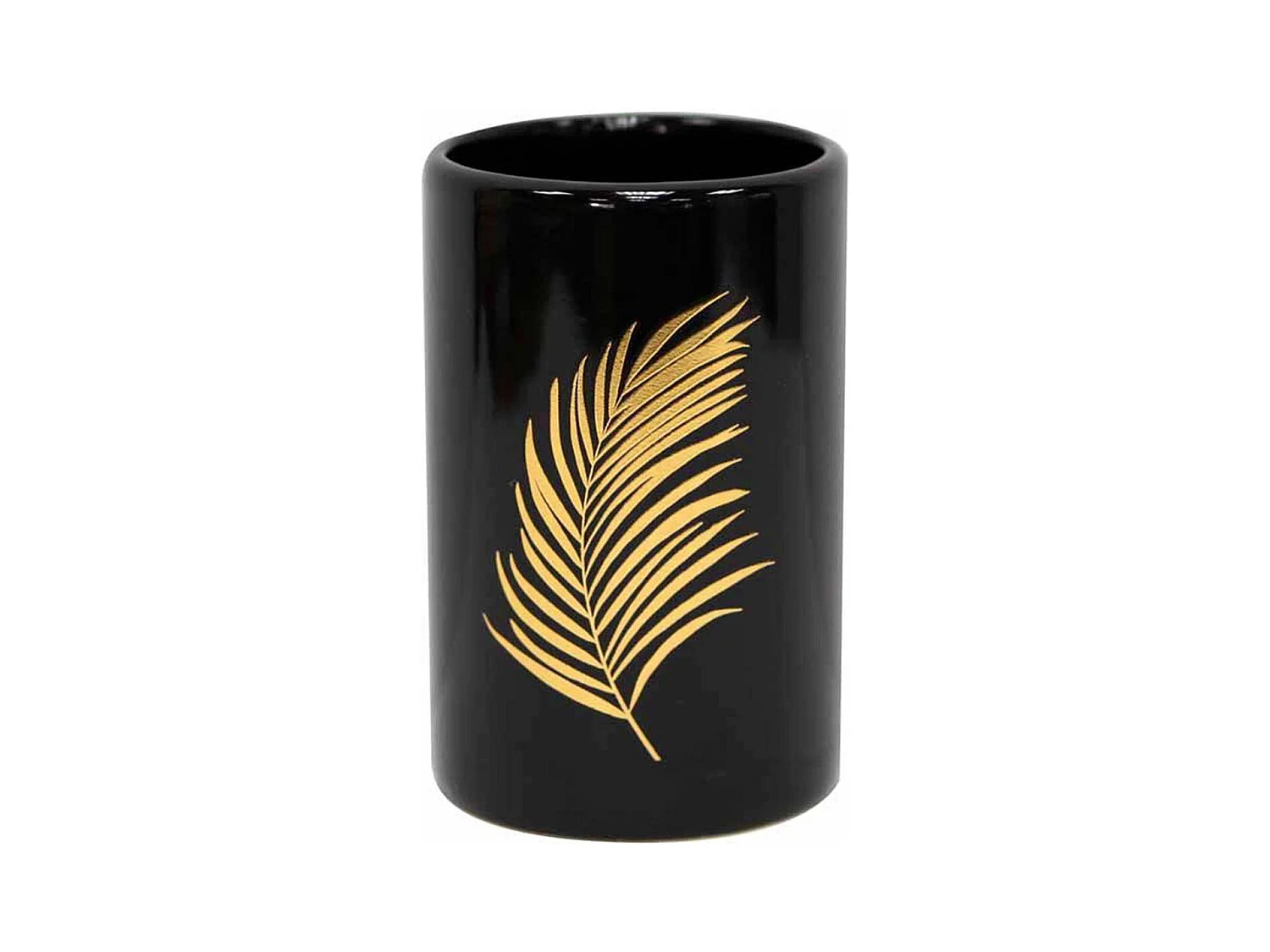 Gobelet Salle de Bain Imprimé "Orbella" 11cm Noir