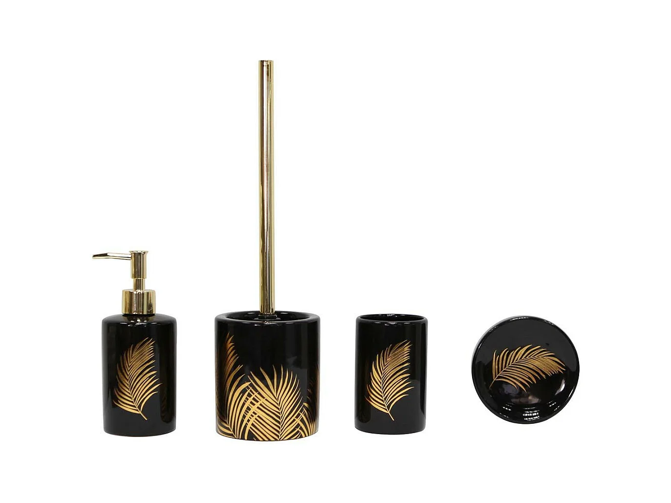 Gobelet Salle de Bain Imprimé "Orbella" 11cm Noir