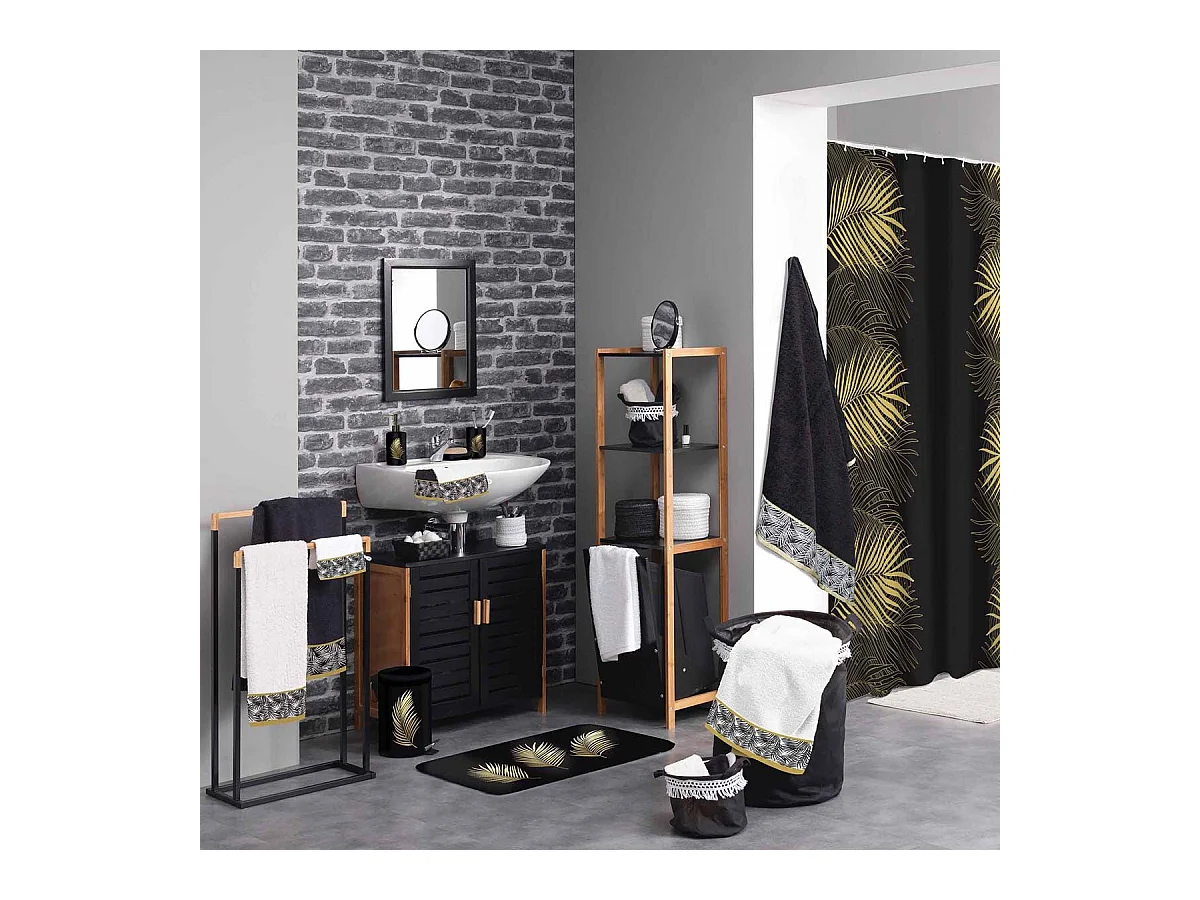 Gobelet Salle de Bain Imprimé "Orbella" 11cm Noir