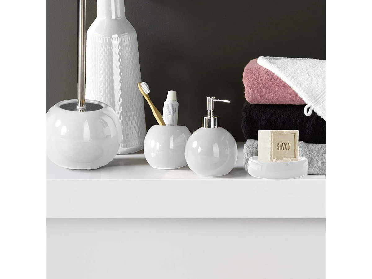 Gobelet de Salle de Bain "Bullea" 9cm Blanc