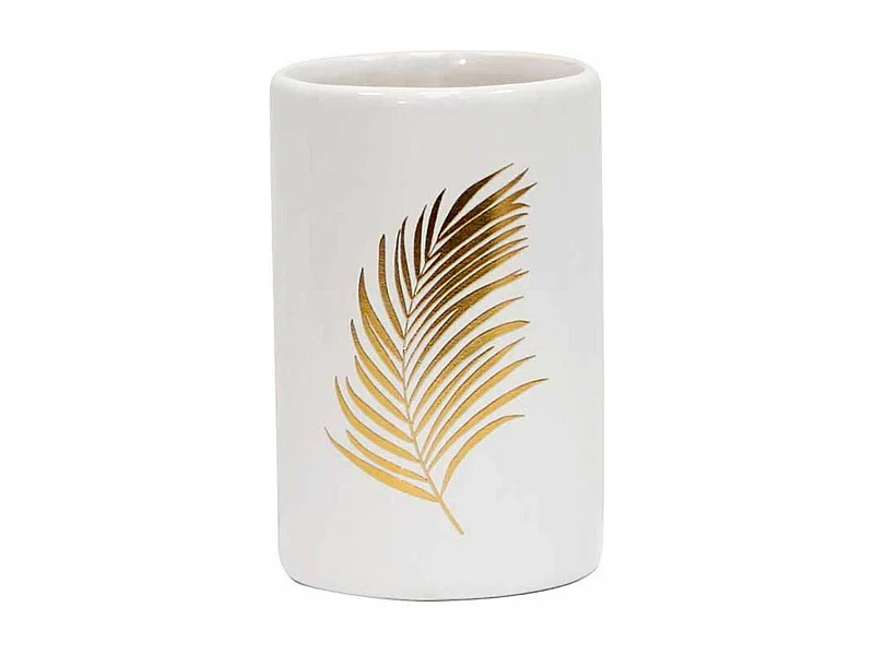 Gobelet Salle de Bain Imprimé "Orbella" 11cm Blanc