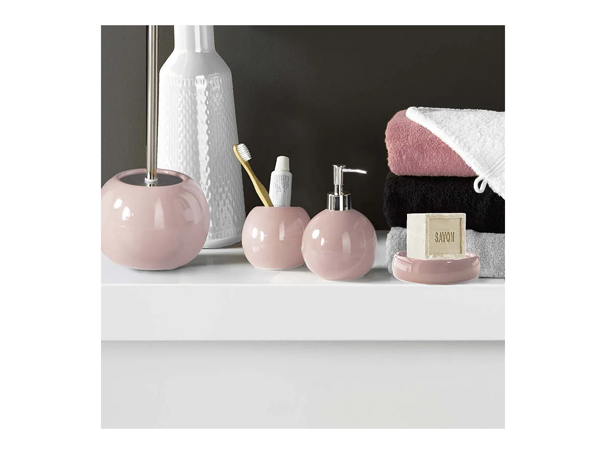 Gobelet de Salle de Bain "Bullea" 9cm Rose Poudré