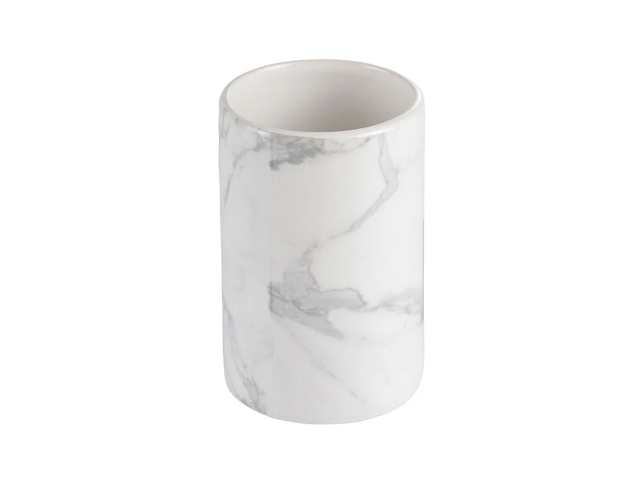 Gobelet Céramique "Effet Marbre" 11cm Blanc