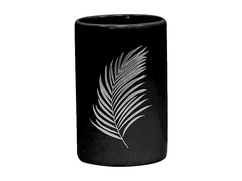 Gobelet Salle de Bain Imprimé "Orbella" 11cm Noir & Argent