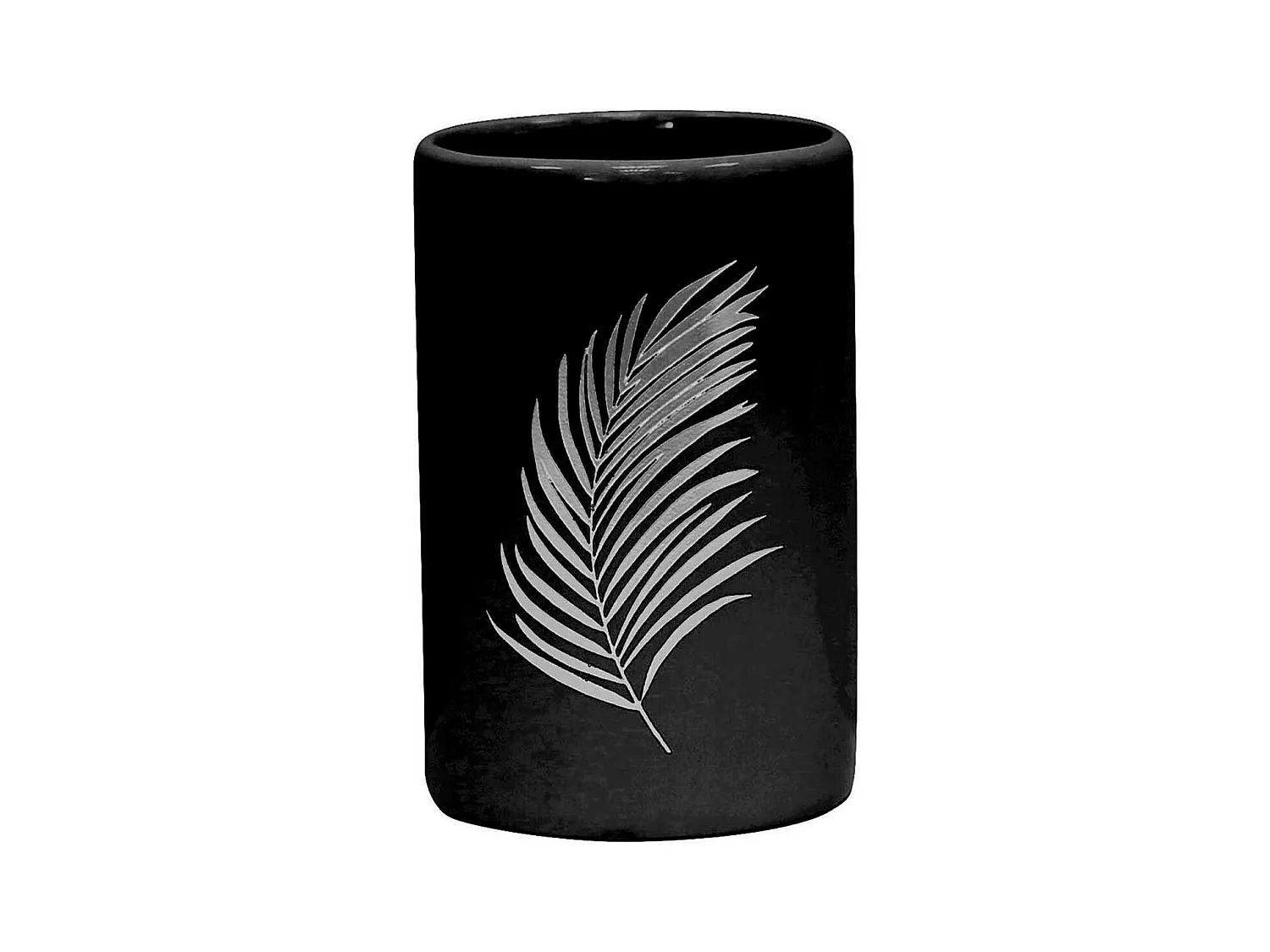 Gobelet Salle de Bain Imprimé "Orbella" 11cm Noir & Argent
