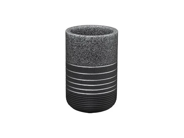 Gobelet Salle de Bain en Résine "Venty" 11cm Gris