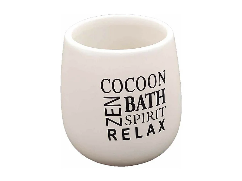 Gobelet de Salle de Bain "Tikal" 9cm Blanc