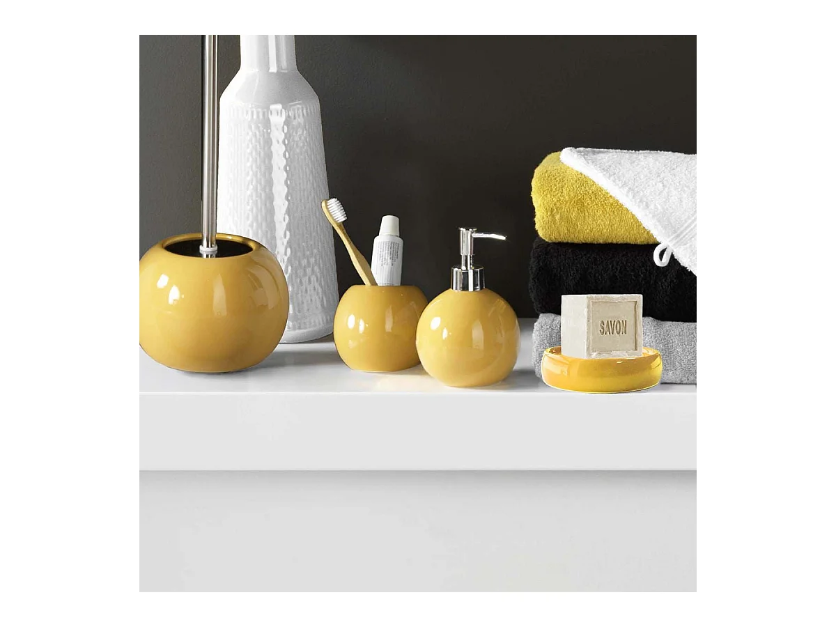 Gobelet de Salle de Bain "Bullea" 9cm Ocre