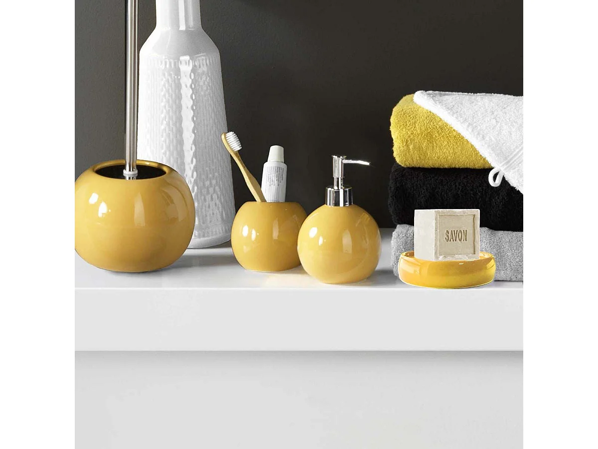 Gobelet de Salle de Bain "Bullea" 9cm Ocre