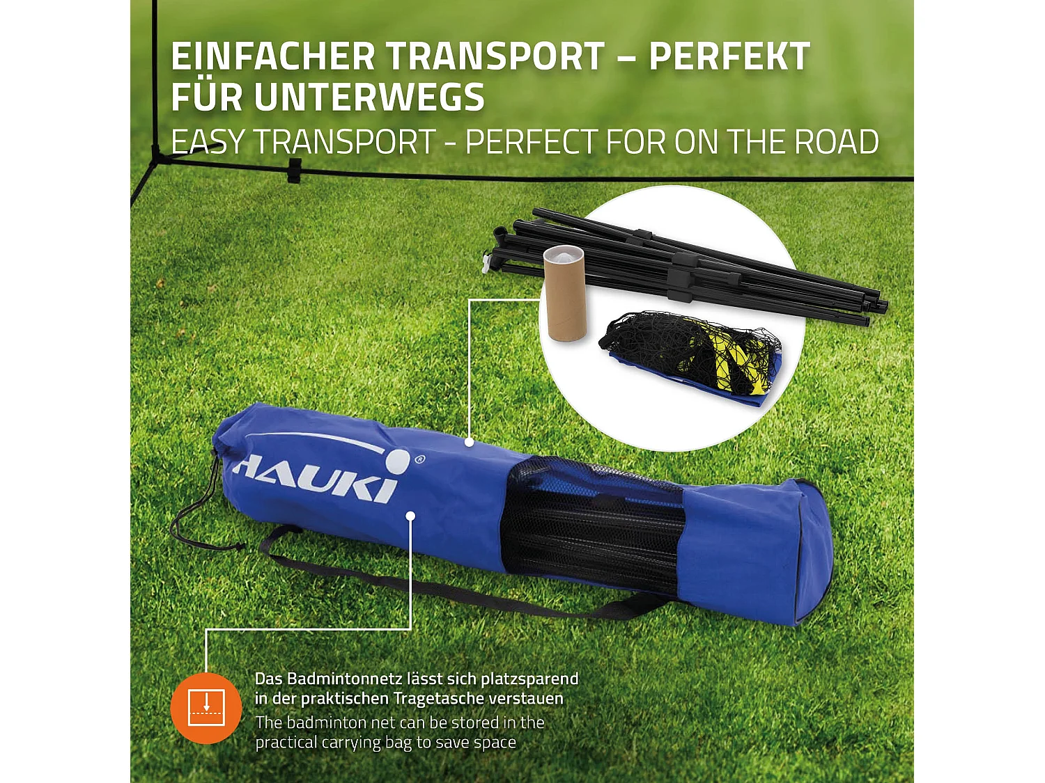 Rete da badminton da 5 m portatile blu rete da pallavolo/tennis altezza 155 cm