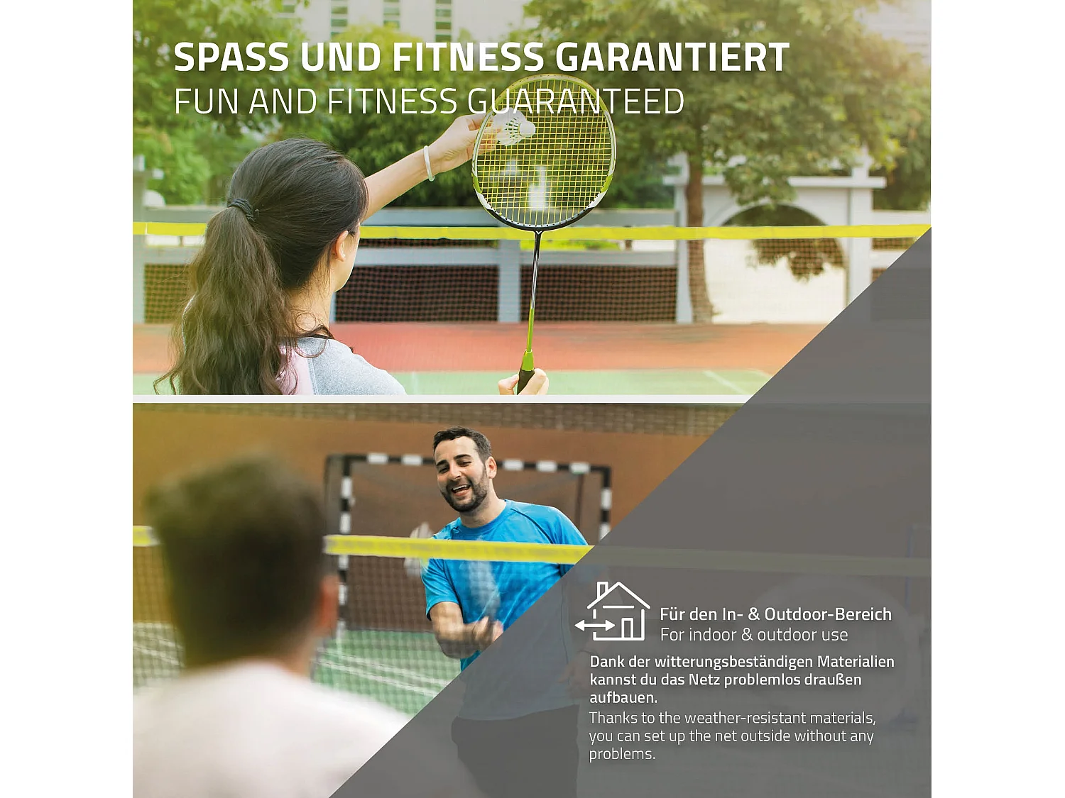 Red de bádminton de 5 m, red de voleibol/tenis negra portátil, altura de 155 cm