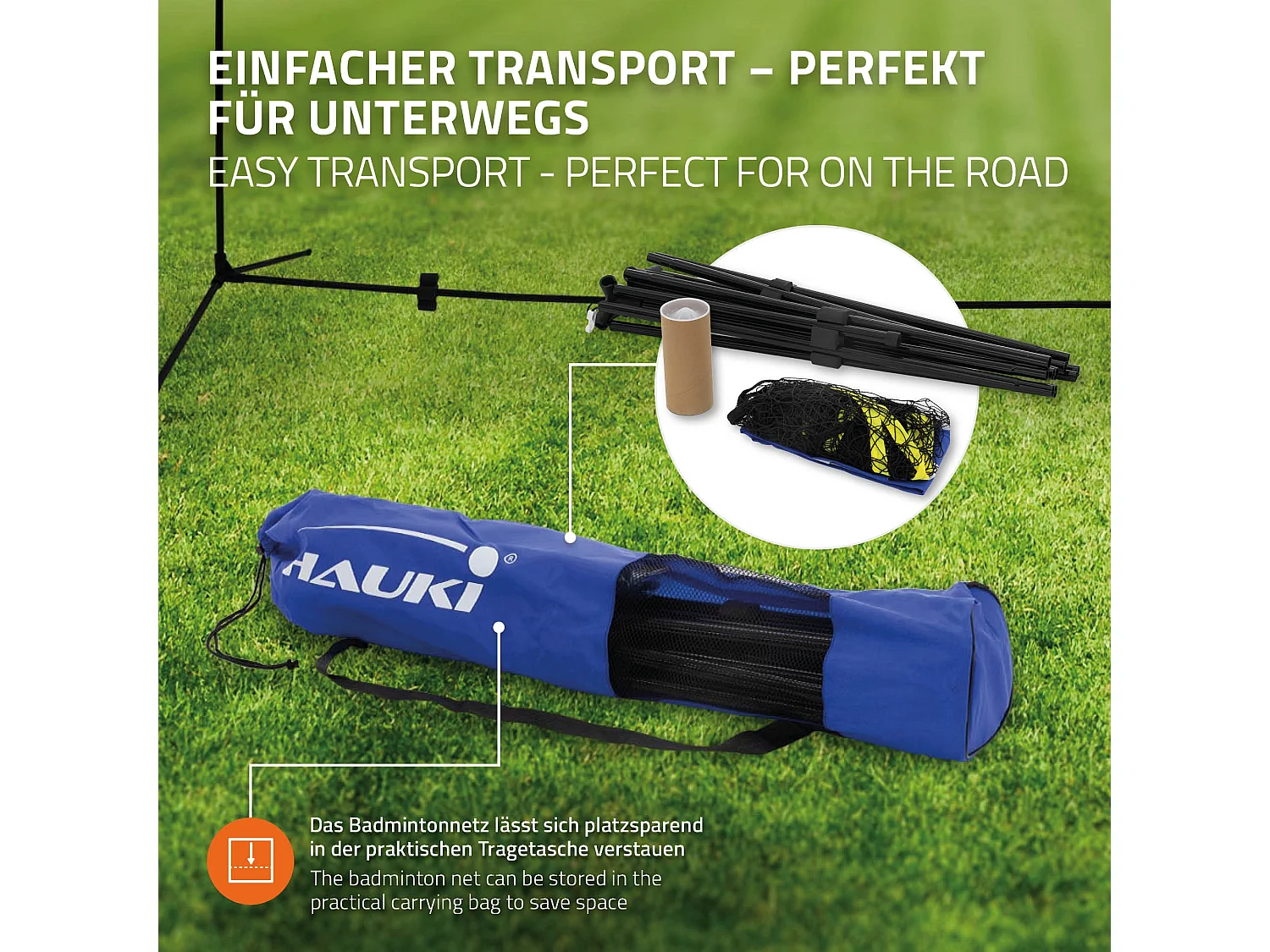 Rete da badminton da 4 m portatile blu rete da pallavolo/tennis altezza 155 cm